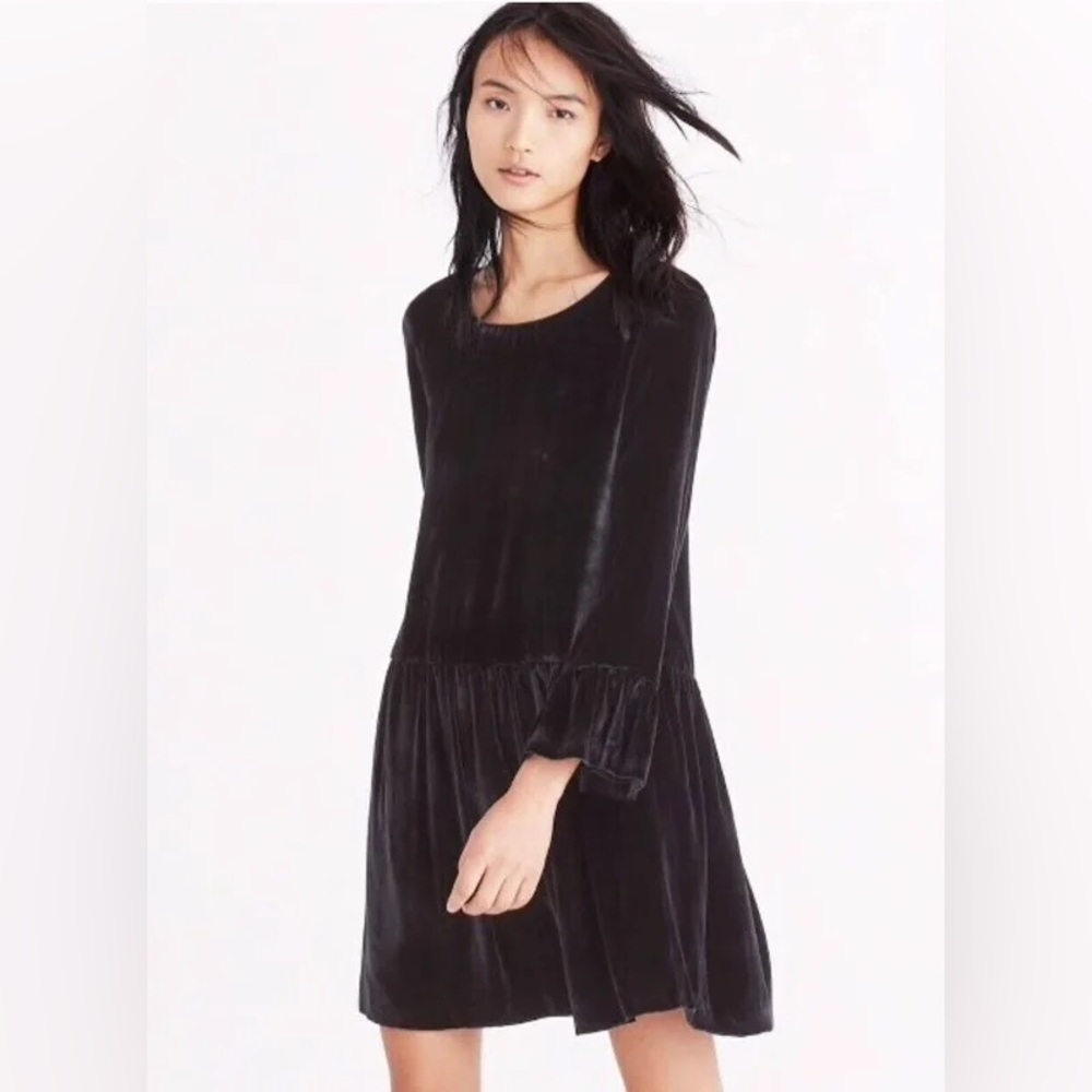 Drop Waist Velvet Dress